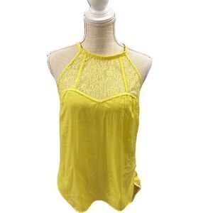 Susanna lace woven tank guess women’s medium new with tags yellow